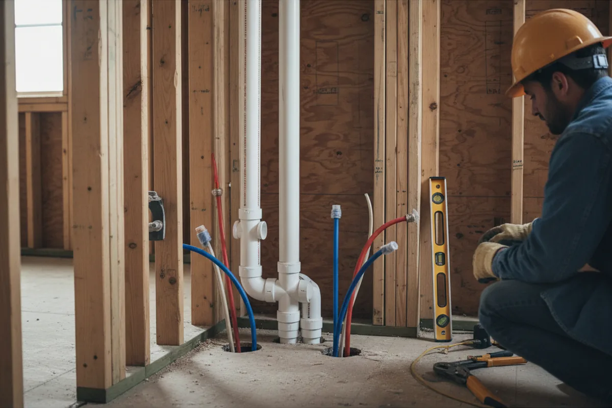 Drain and supply rough-in during Drain Cleaning in Pittsburg