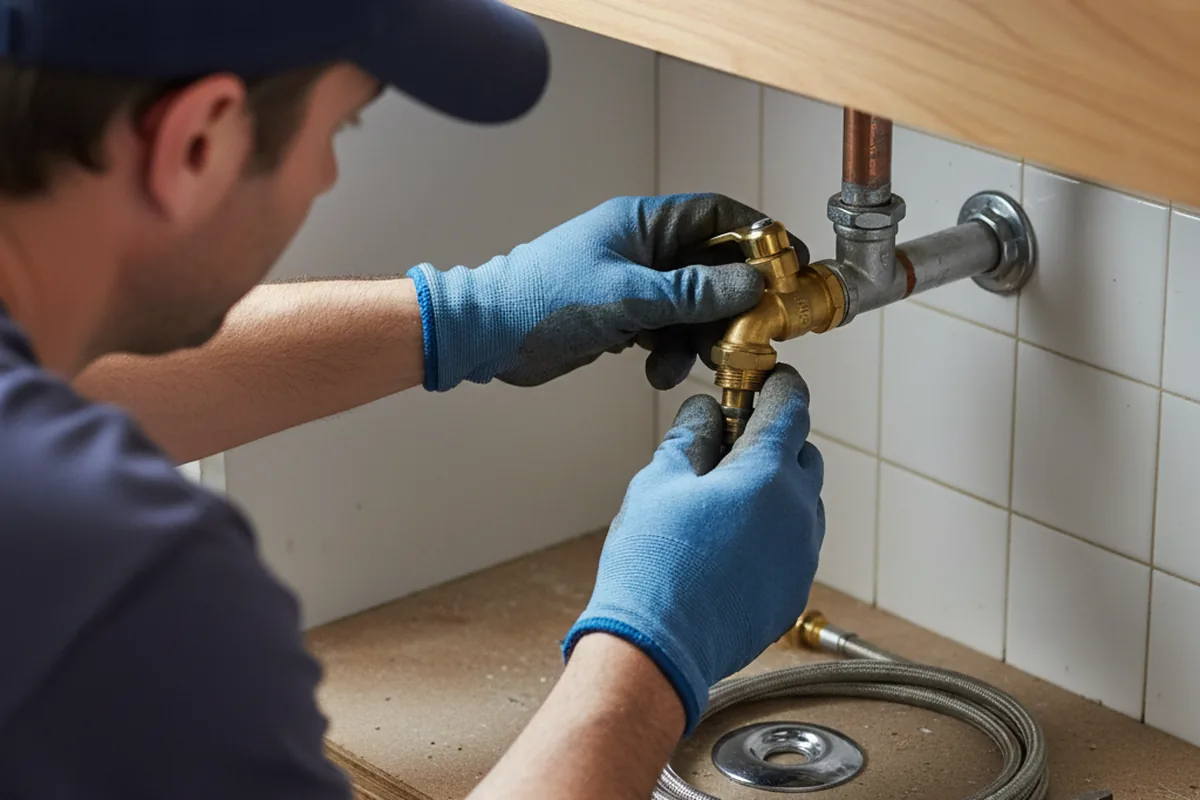 Shutoff valve and fitting work during Burst Pipe Repair in Pittsburg